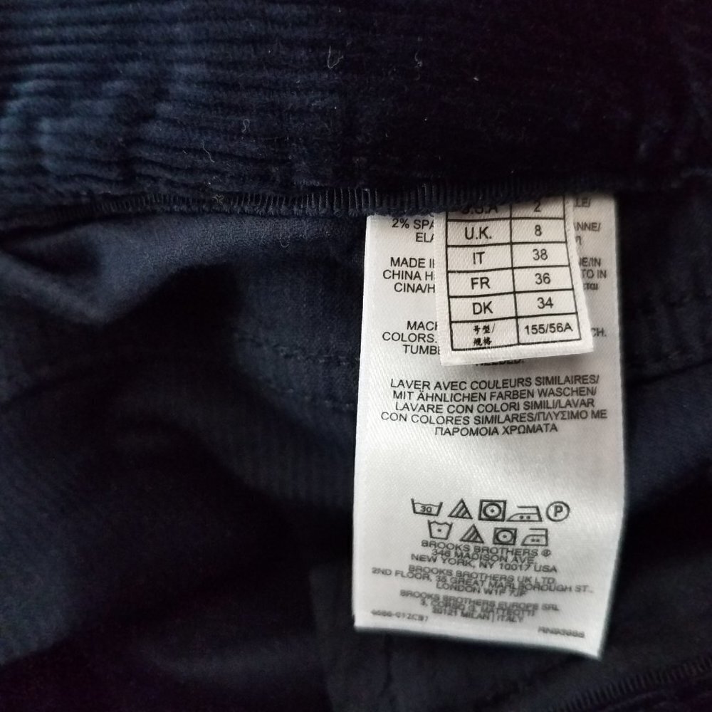NWT Brooks Brothers Corduroy Pants Straight Blue Womens 2 Preppy Work Casual - Picture 6 of 8